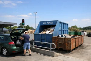Toegang van de milieustraat in Venray overdag