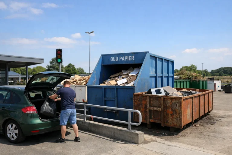 Toegang van de milieustraat in Venray overdag